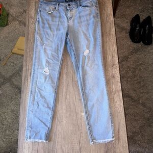 Buffalo David Bitton Light Blue Distressed Ankle Jeans